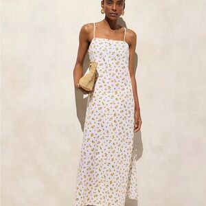 J. Crew Linen-cotton blend tie-back midi dress Brand New